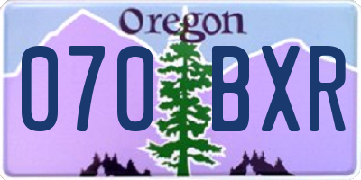 OR license plate 070BXR