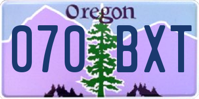 OR license plate 070BXT