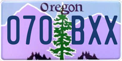 OR license plate 070BXX