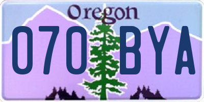 OR license plate 070BYA