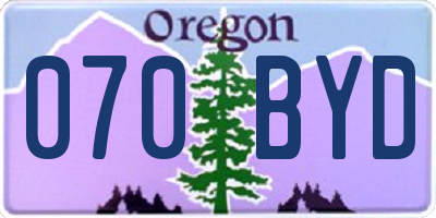 OR license plate 070BYD