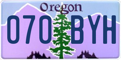 OR license plate 070BYH