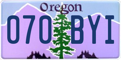 OR license plate 070BYI
