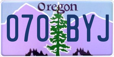 OR license plate 070BYJ