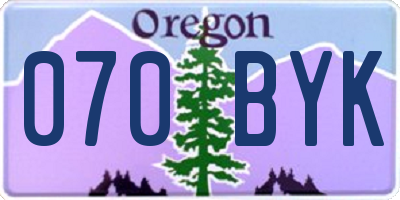 OR license plate 070BYK