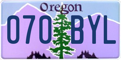 OR license plate 070BYL