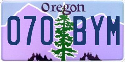 OR license plate 070BYM