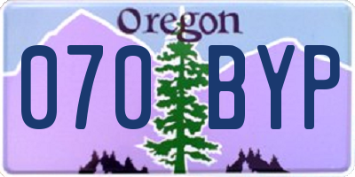 OR license plate 070BYP