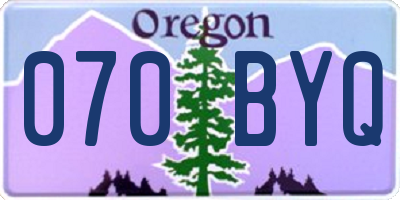 OR license plate 070BYQ