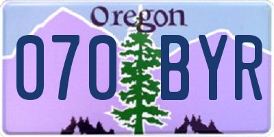 OR license plate 070BYR