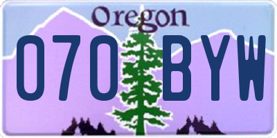 OR license plate 070BYW