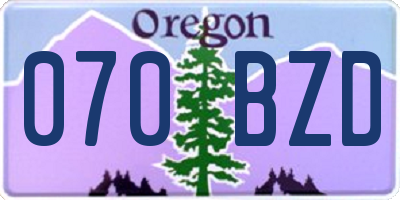 OR license plate 070BZD
