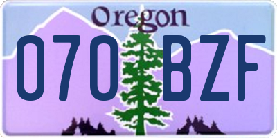 OR license plate 070BZF
