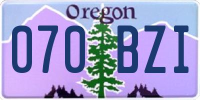 OR license plate 070BZI