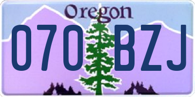 OR license plate 070BZJ