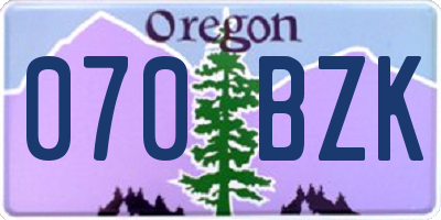 OR license plate 070BZK