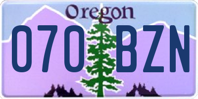 OR license plate 070BZN