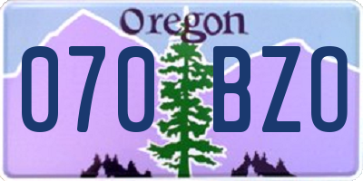 OR license plate 070BZO