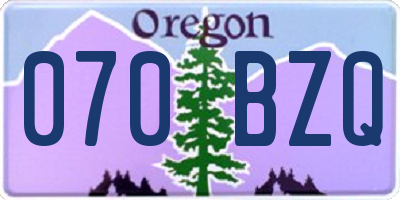 OR license plate 070BZQ