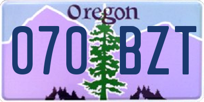 OR license plate 070BZT