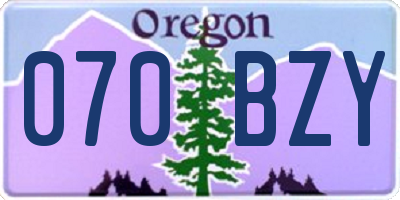 OR license plate 070BZY