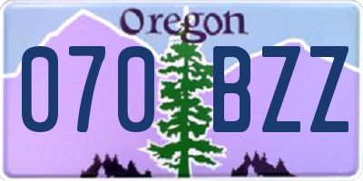 OR license plate 070BZZ