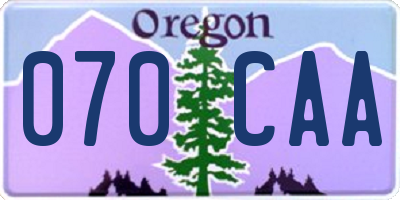 OR license plate 070CAA