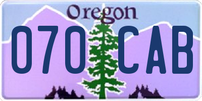 OR license plate 070CAB