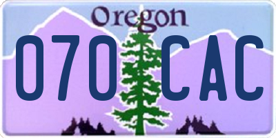 OR license plate 070CAC