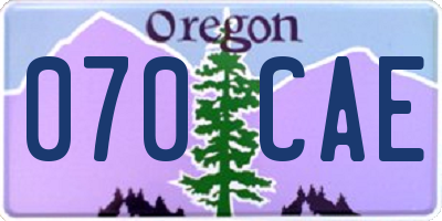OR license plate 070CAE