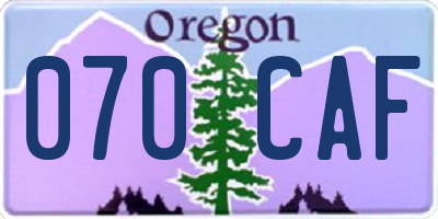 OR license plate 070CAF