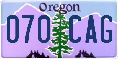 OR license plate 070CAG