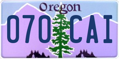 OR license plate 070CAI
