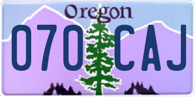 OR license plate 070CAJ
