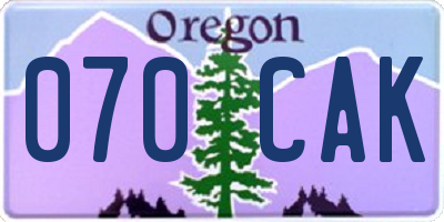 OR license plate 070CAK