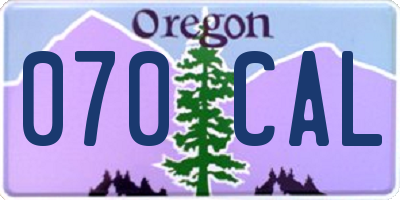 OR license plate 070CAL