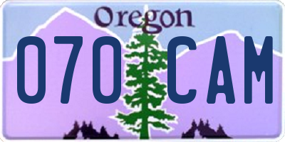 OR license plate 070CAM