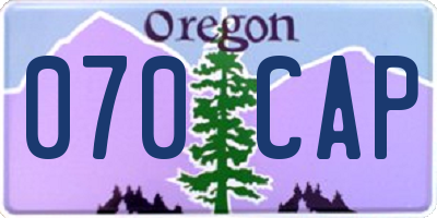 OR license plate 070CAP
