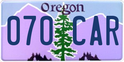 OR license plate 070CAR