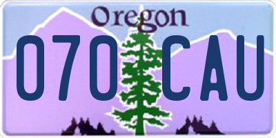 OR license plate 070CAU