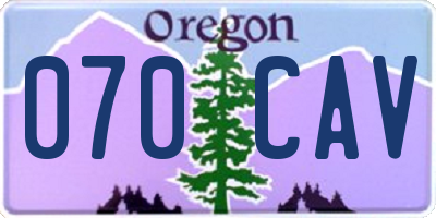 OR license plate 070CAV
