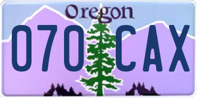 OR license plate 070CAX