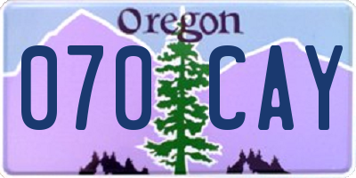 OR license plate 070CAY