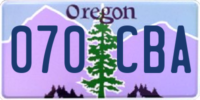 OR license plate 070CBA