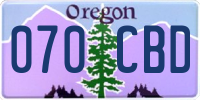 OR license plate 070CBD