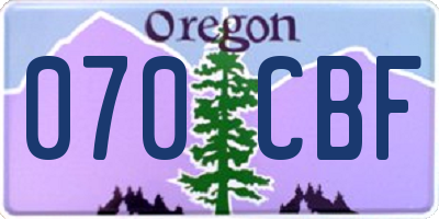 OR license plate 070CBF
