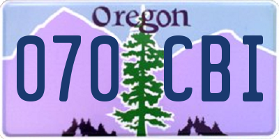 OR license plate 070CBI