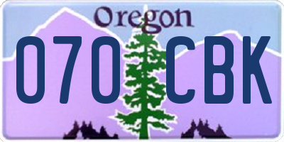 OR license plate 070CBK