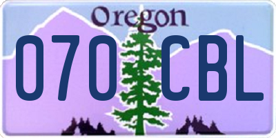OR license plate 070CBL