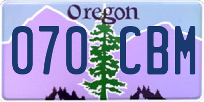 OR license plate 070CBM